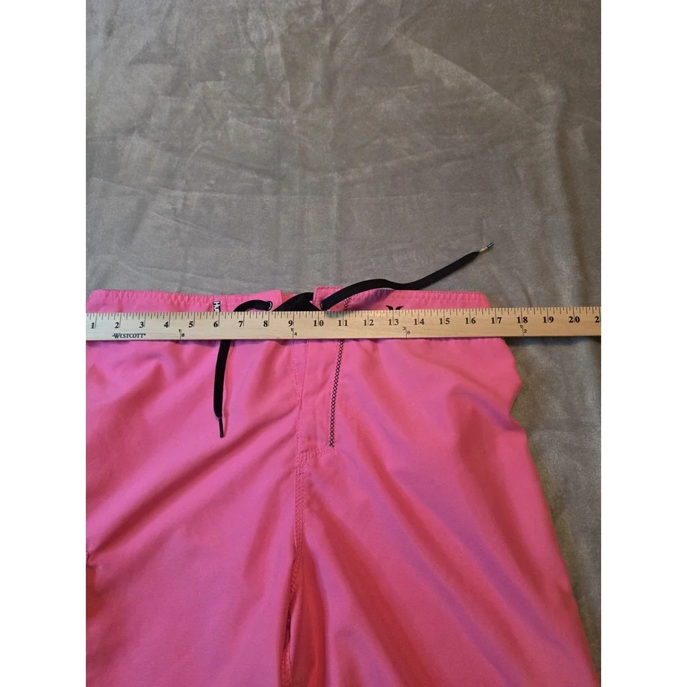 Hurley Mens Board Shorts Size 33 Pink Surf Swim Beach Logo Drawstring